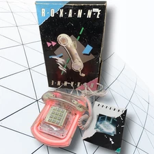 Vintage 1980's Roxanne NEON Hot Pink Phone Light Up Transparent 9221-8 Boxed WOW