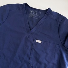Figs Catarina One Pocket Scrub Top Navy Short Sleeve Women's XS Nurse Healthcare