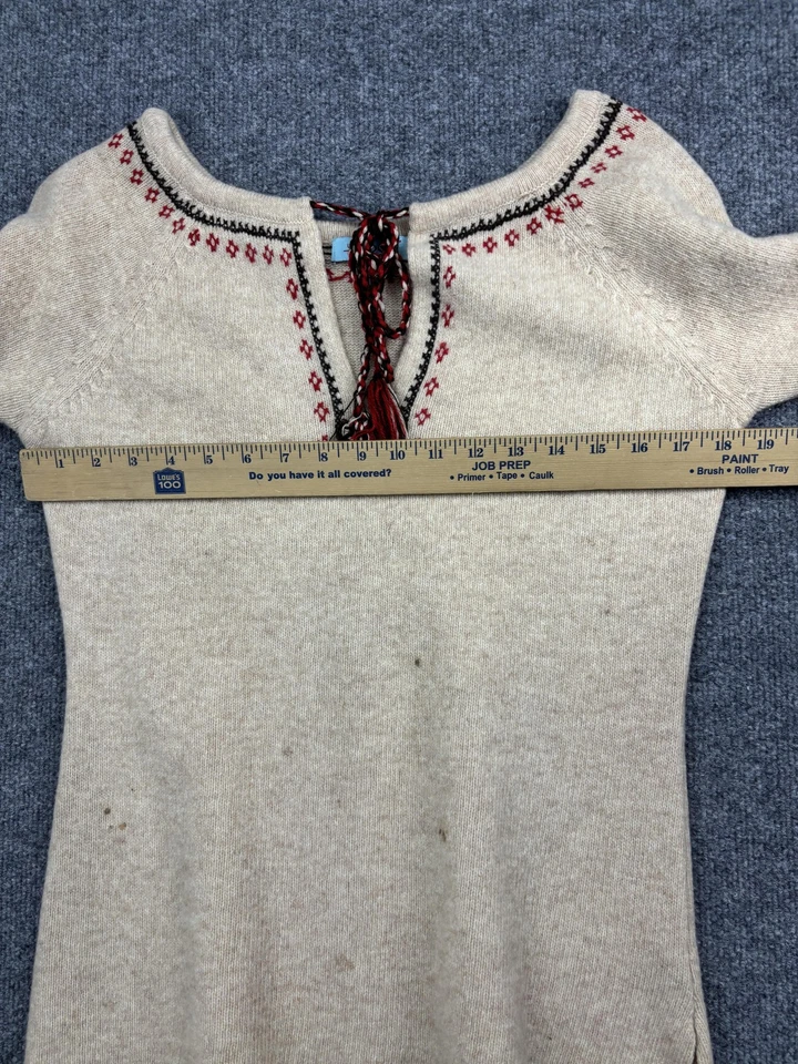 BDG Sweater Womens Medium Beige Wool Blend Lace Up Embroidered Fair Isle Boho - Image 4 of 4