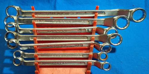 Dunlap 7 Piece SAE deep offset box wrench set 7/8" - 3/8 USA MADE