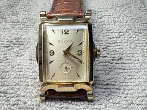 Authentic Bulova 10 Gold Plated Manual Winding Smoseco Rectangular