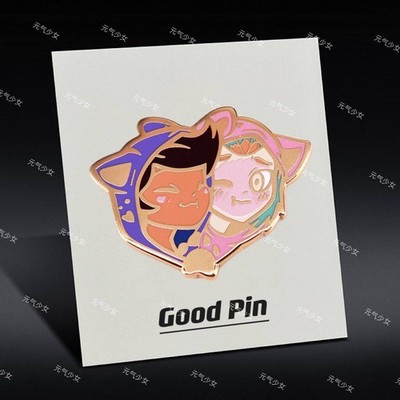 The Owl House Metal Brooch, Cute Luz & Amity Anime Lapel Pin Badge