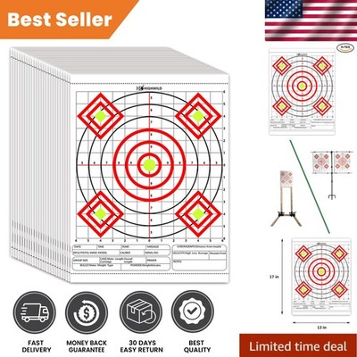 Durable Paper Target Stand with 24 High-Visibility Targets for Shooting Accuracy