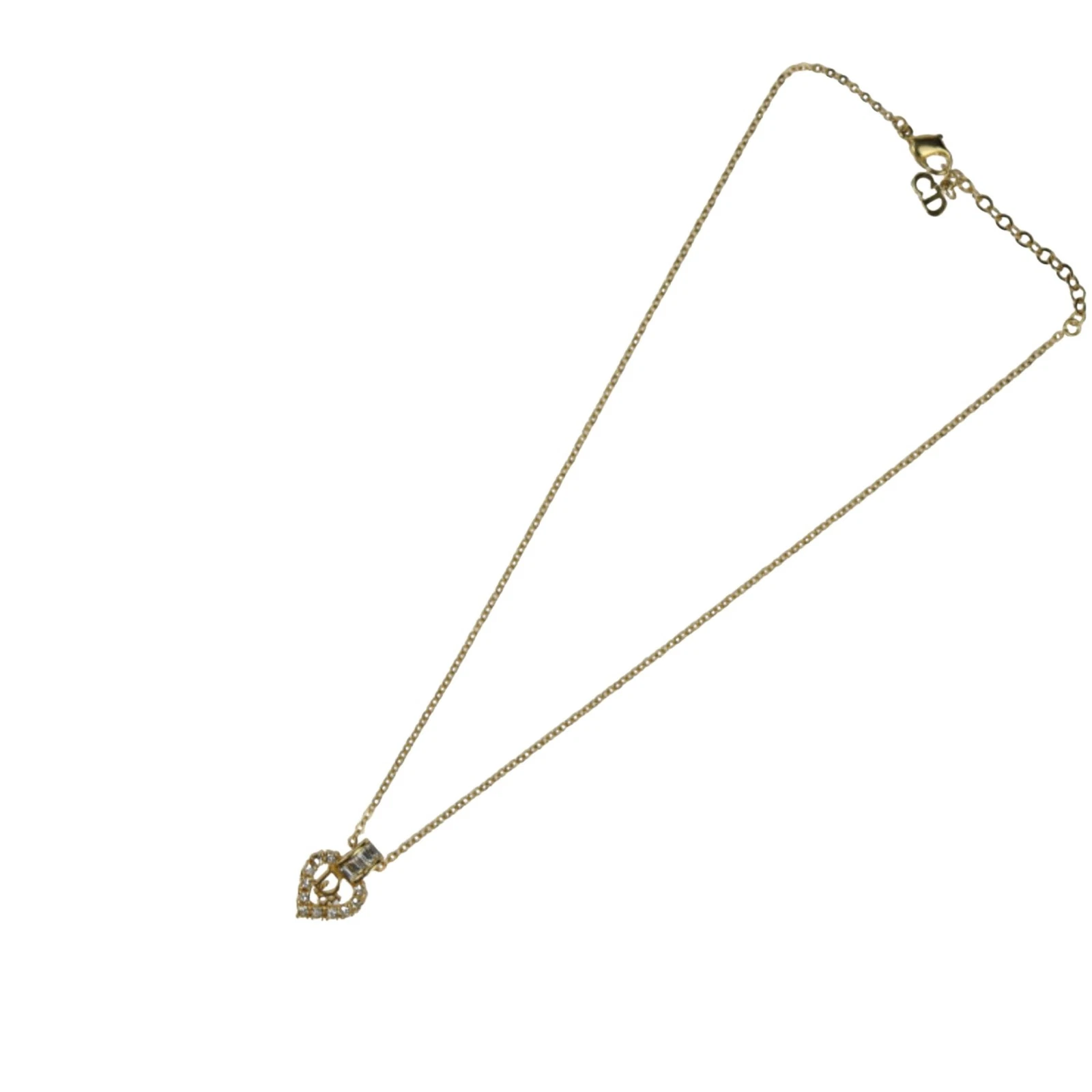 Collier Dior métal doré bijou authentique