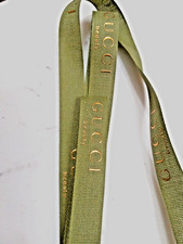 5 yards NEW Gucci Ribbon, Green w/Gold logo