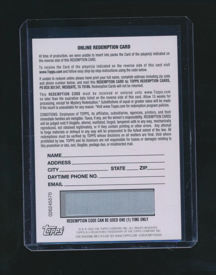 DERRICK JONES JR. 2025-26 TOPPS HAVOC MARKS RAINBOW FOIL AUTO REDEMPTION CARD - Image 2 of 2