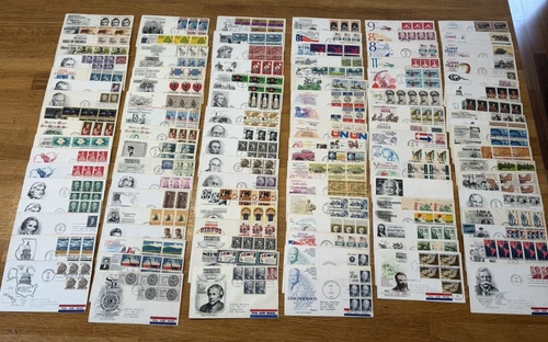 Job lot 100+ Vintage USA First Day Covers 1965 to 1971  Stamps American Air Mail