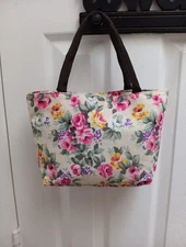 Canvas Tote Bag Mini Style Cute Bag Flower Printed Folk Style Nice Purse