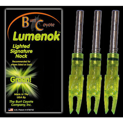 Burt Coyote Lumenok Lighted S Nock Signature Green 3 Pack SL3G #00056