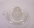 Vintage Clear Glass Citrus Juicer Reamer with Tab Handle to Place on Bowl Rim