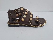 Jackal Sandali Donna in Pelle, Con Elastico, Fibbia e Borchie - TDM (Testa di Mo
