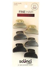 SCUNCI FINE HAIR JAW CLIPS - 6 PCS. (32683)