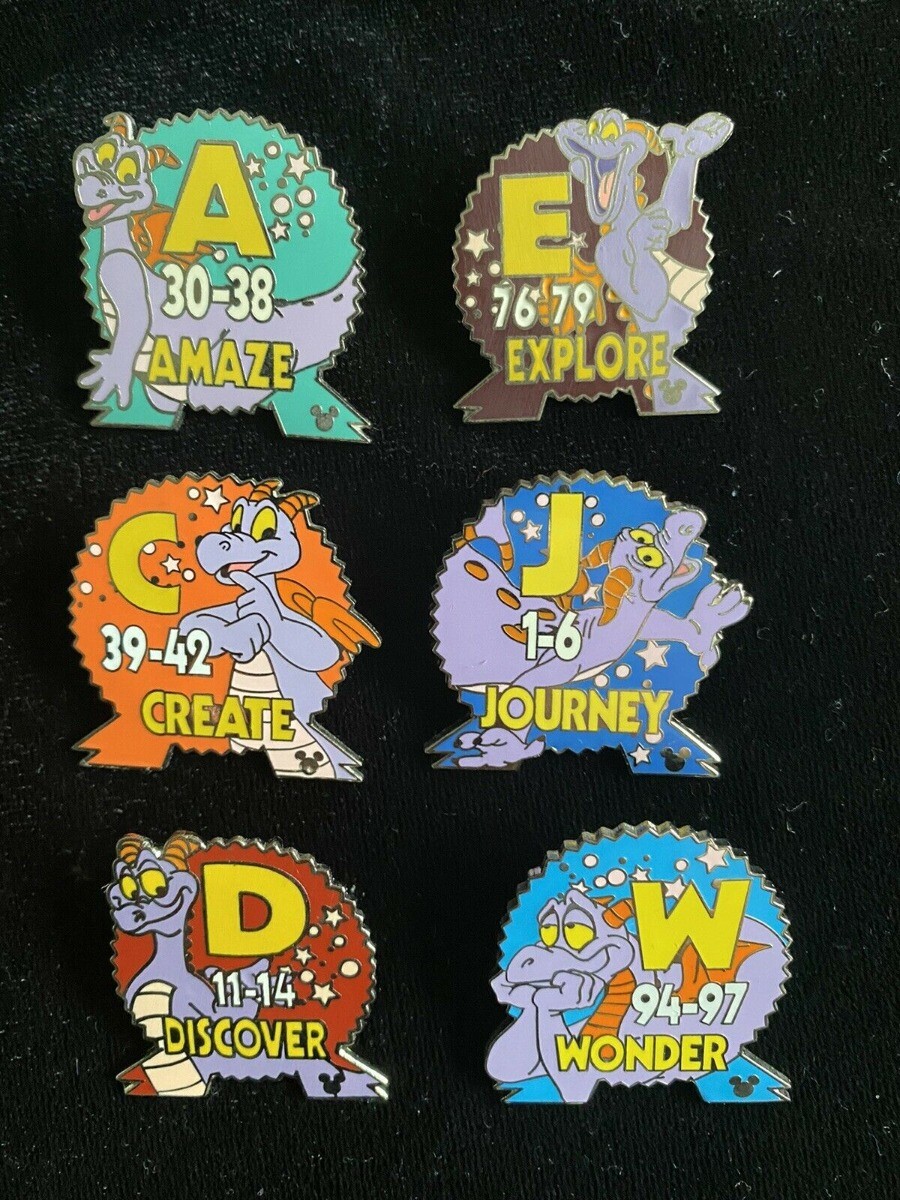 Disney pin Set Epcot Parking Lot Rows Area Signs Figment Wonder