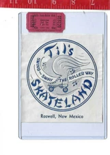 vintage lot roller rink decal Til's Skateland Roswell New Mexico & ticket