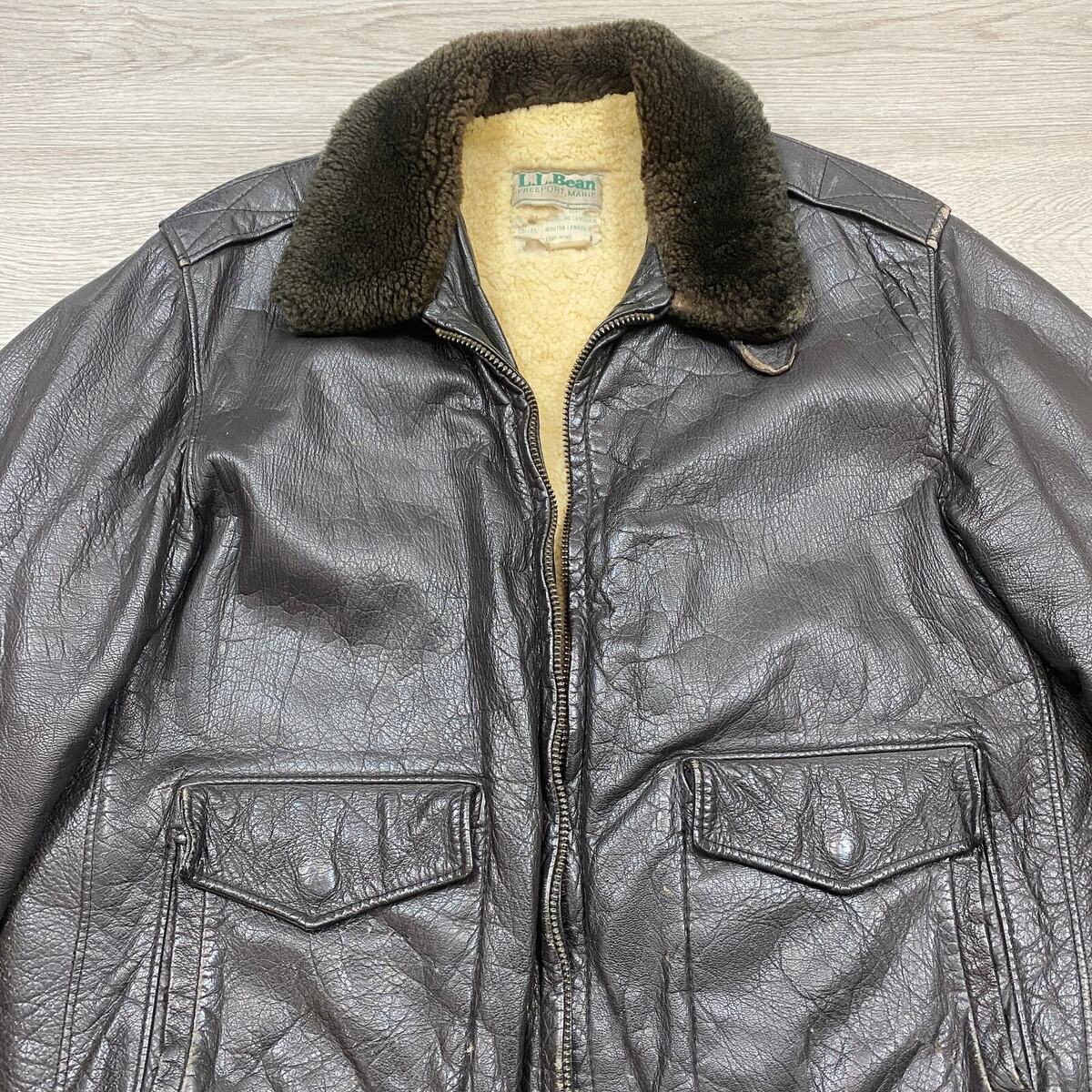 Vintage 70s 80s LL Bean Goatskin Leather Lambswool G-1 Vintage 70s 80s LL Bean Goatskin Leather Lambswool G-1