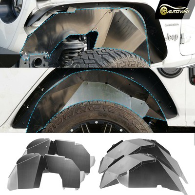 Hooke Road Aluminum Inner Fender Liners For Jeep Wrangler JL 2018-2025 – Front & Rear Set, 4-Piece, Black Powder Coat - View #7