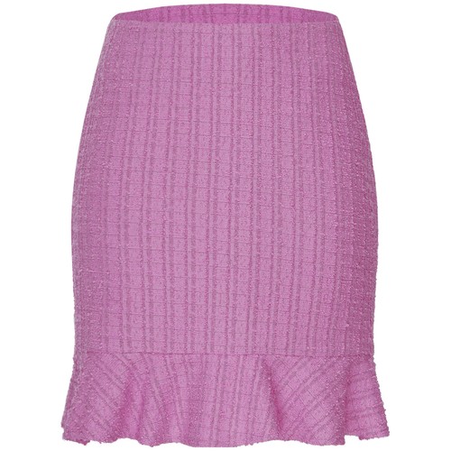 Women Tweed Ruffled Hem Pencil Skirt High Waist Bodycon Mini Costume Party - Picture 21 of 109