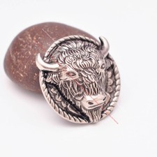 2PC 48 50MM Big Buffalo Head Bison Leather Craft Belt Western Conchos Screwback