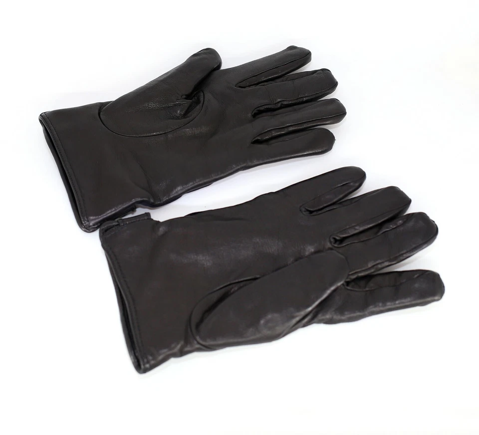 Nuevos Guantes Emporio Armani Azul Marino Lona-Negro Cuero Talla Pequeño Foto 2 de 4