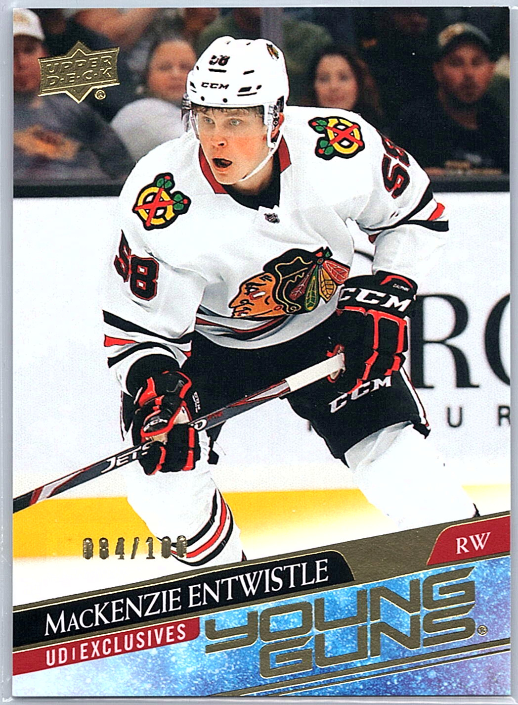 2020-21 Upper Deck #471 MacKenzie Entwistle Young Guns Exclusives /100 Rookie