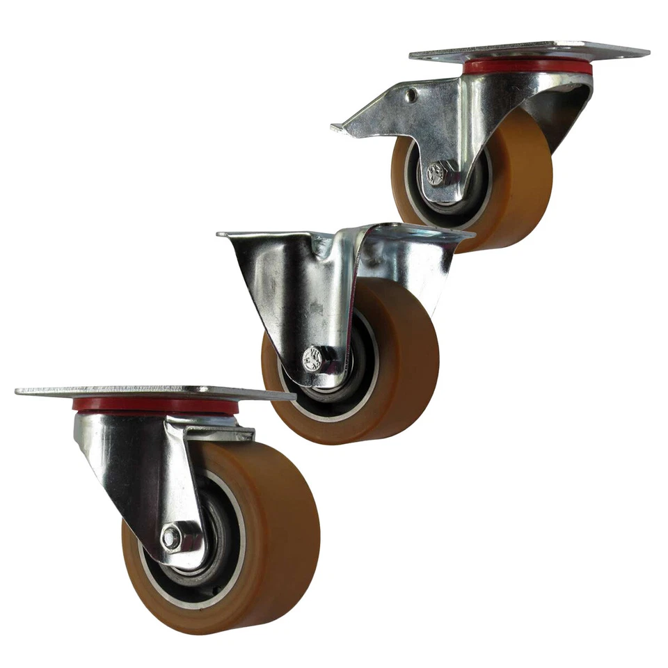 Wiko Schwerlastrollen 80mm Transportrollen Polyurethanrad Bockrollen Lenkrollen