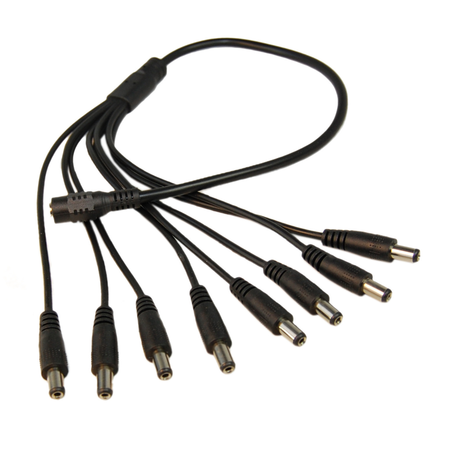 SET: 2pcs DC 1 to 8 Port Male Power Splitter Cables for CCTV Security Cameras