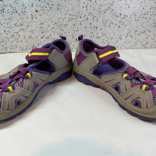 Merrell Hydro Hiker Sport Sandal Water Shoe Youth Girls Size 1 Purple Pink Tan - Picture 5 of 8