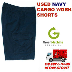Used Cargo Work Shorts NAVY Cintas, Redkap, Unifirst, G&K, Dickies and others
