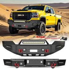 YEEGO For 2015-2019 GMC Sierra 2500/3500 Front or Rear Bumper w/LED Lights
