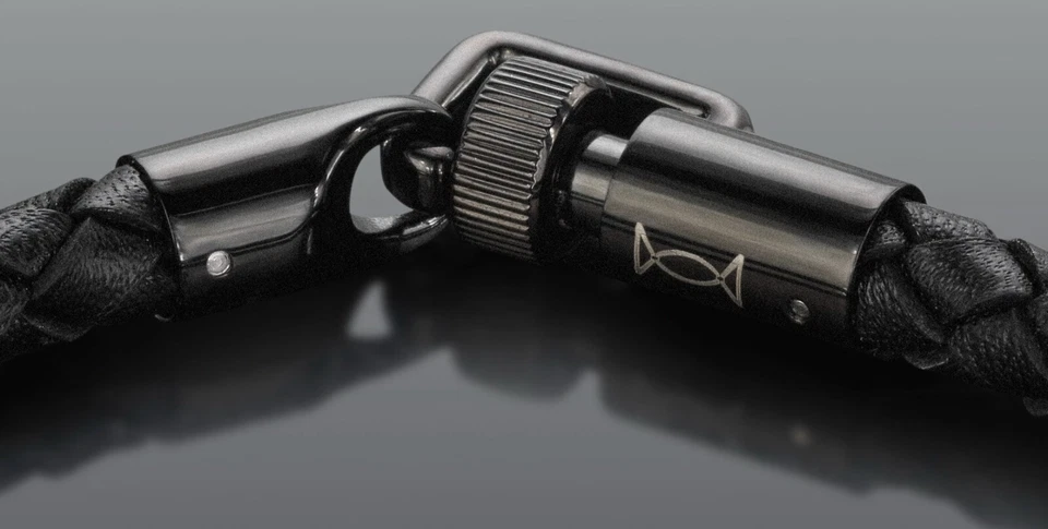 Pulsera de cuero negro Foto 3 de 3