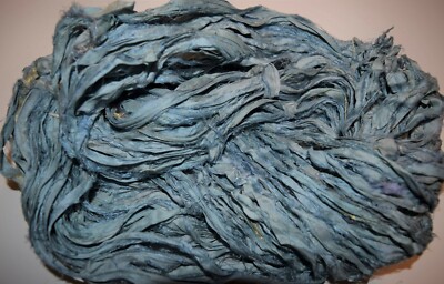 100g Sari Silk Ribbon craft ribbon jewelry making Navy Blue Purple