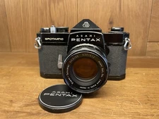 *Near Mint* Pentax Spotmatic SP Black Film Camera Super Takumar 55mm F/1.8 Lens