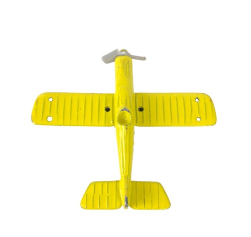 Vintage Small Yellow Die Cast Metal Airplane 2.25 x 2.5" - Picture 2 of 7