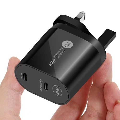 2 Port PD Plug 40W USB-C Type C Fast Wall Charger Adapter For iPhone 12 Pro Max - Picture 8 of 18