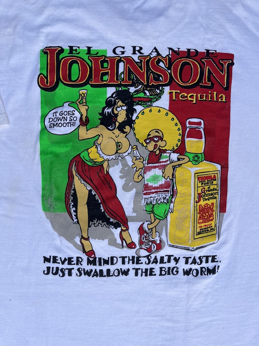 Vintage 90 S EL Grande JOHNSON Tequila T Shirt Size XL Single