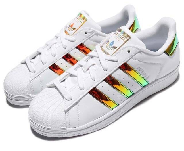 ADIDAS SUPERSTAR J CP9837 WHITE IRIDESCENT UK SIZE EUR 36