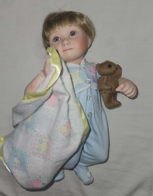 The Ashton-Drake 'Tuck Me in, Mommy Porcelain' Baby Boy Doll - IOB w/ CoA