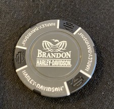 Tampa, Florida Brandon Harley Davidson Poker Chip / Gray & Black