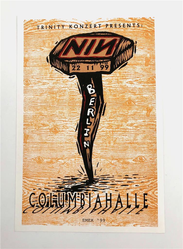 NIN NINE INCH NAILS OG ROCK CONCERT SILKSCREEN HANDBILL POSTER