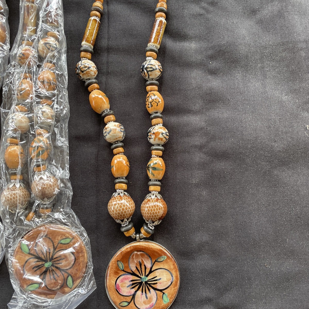WHOLESALE LOT ETHNIC BOHO INDIA BANJARA NECKLACE CERAMIC BEADS