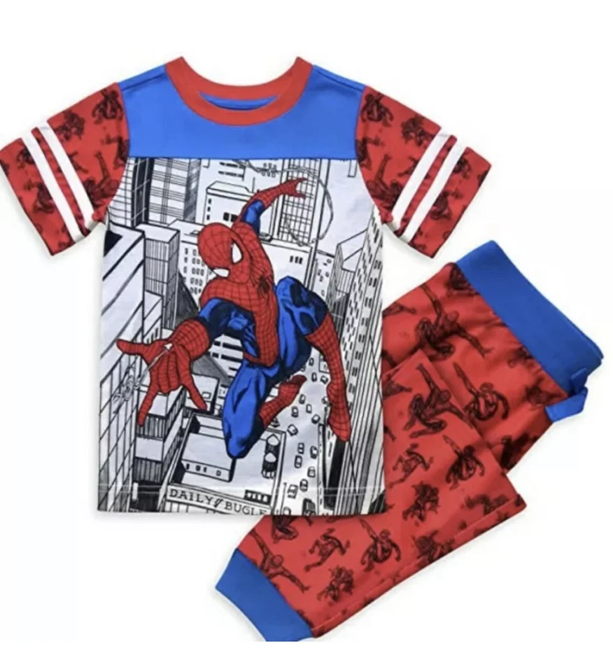 Disney Store-Marvel Spider-Man Juego de Dormir para Niños-NUEVO CON ETIQUETAS TALLA 4 Foto 2 de 4
