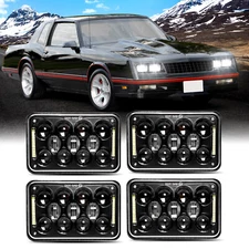 DOT 4PCS 4x6'' LED Headlights Hi/ Lo DRL EMC For Chevrolet Monte Carlo 1980-1988