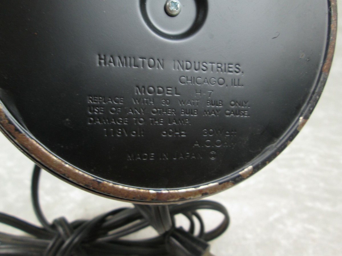 Vintage Hamilton Industries H-7 Eyeball Orb Lamp Black Chrome Mid