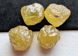 Raw Yellow Diamond Crystal Loose Coated Yellow Crystal Diamond Uncut Diamond Ebay