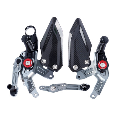 Black Adjustable Rearset Foot Peg Footrest Fit For BMW S1000RR 2015-2018