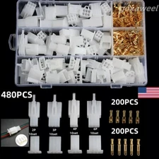 480Pcs Motorcycle Car Electrical 2.8mm 2/3/4/6 Pin Wire Auto Connectors Set