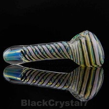 5" Handmade Thick Purple Swirl Color Changing Tobacco Smoking Bowl Glass Pipes