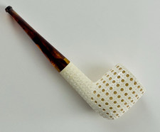 Block Meerschaum Lattice Billiard Pipe -  Handmade Includes Case -Estate Owned