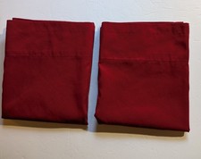 Two Solid Red 56" X 17" Each Rod Pocket Window Valances Unbranded