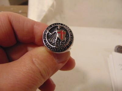 New Religious Knights Templar w/Shield Ring Size 8
